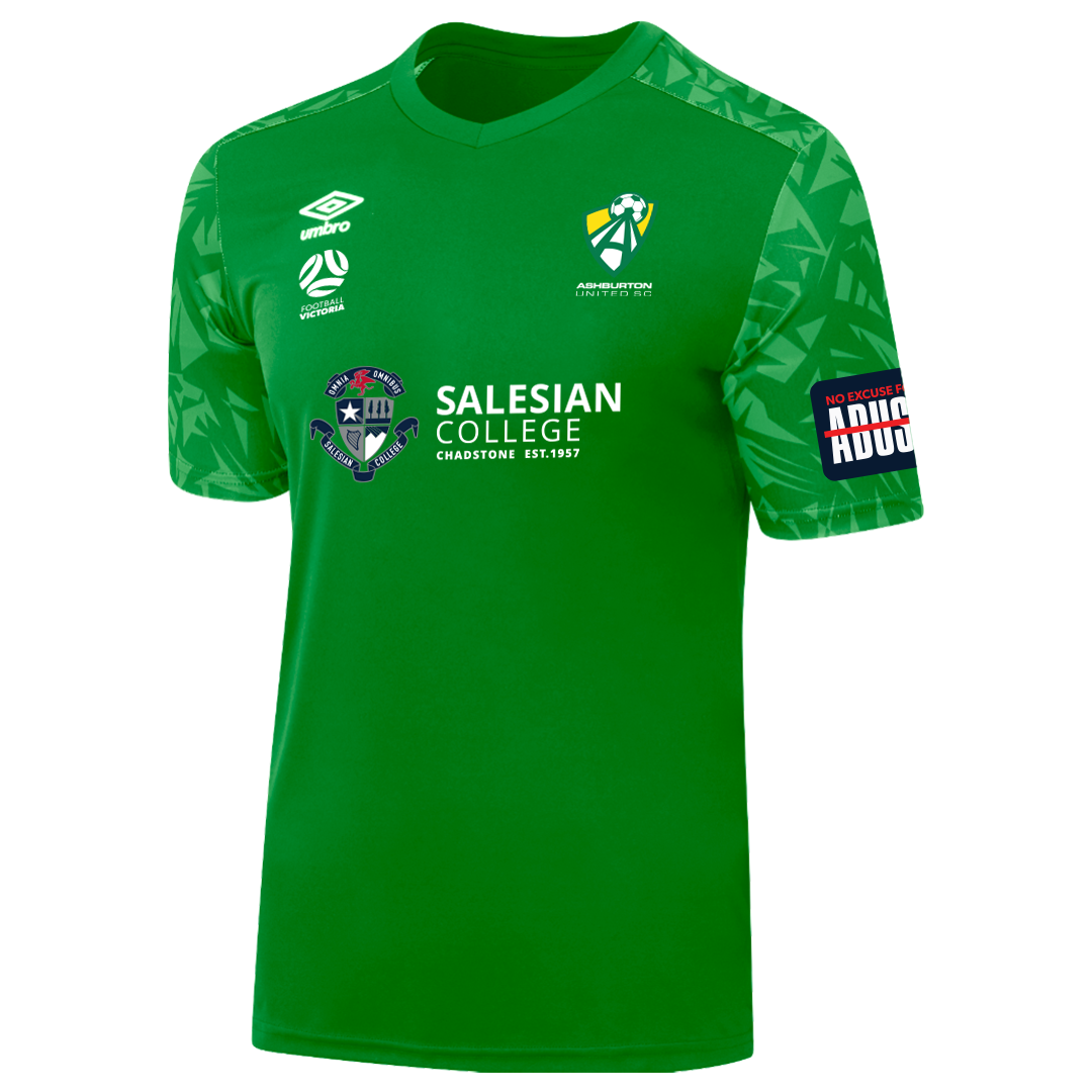 Community Boys U7 to U12 Ashburton Scatter Emerald Green Jersey- Front of shirt sponsor: Salesian College