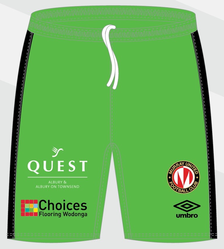 Murray United FC Playing Shorts - Green - PURCHASE FROM CLUB
